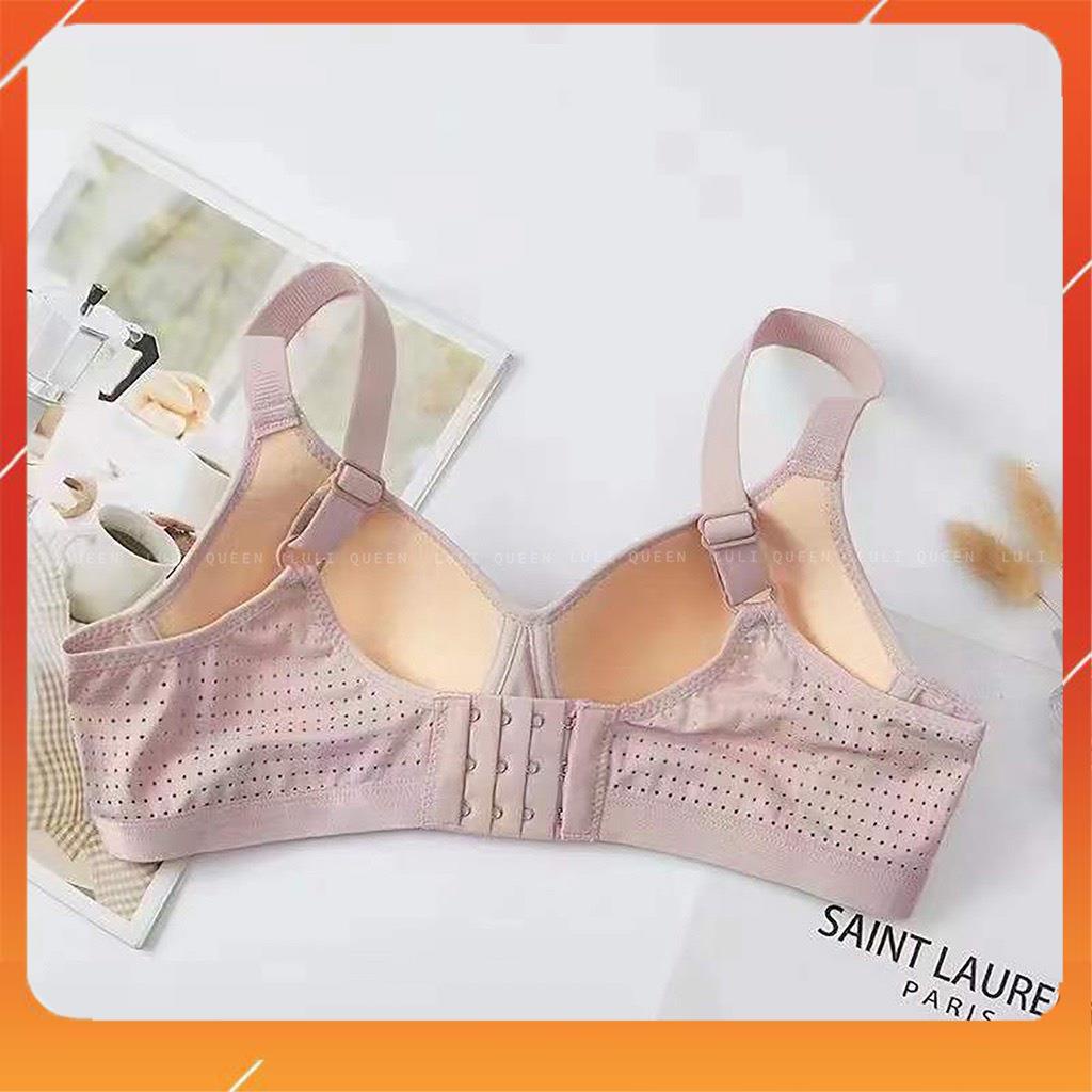 Áo lót nữ su đúc không gọng nâng ngực cup chéo đệm mút mỏng quai lưới thoáng khí S4241
