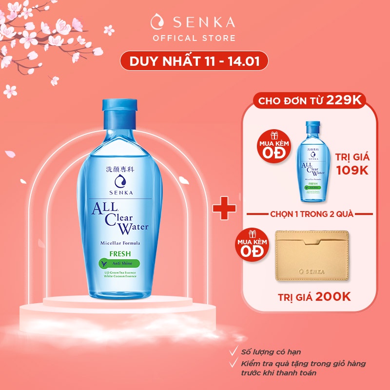 Nước tẩy trang Micellar Senka A.L.L Clear Water Fresh 230ml_15288