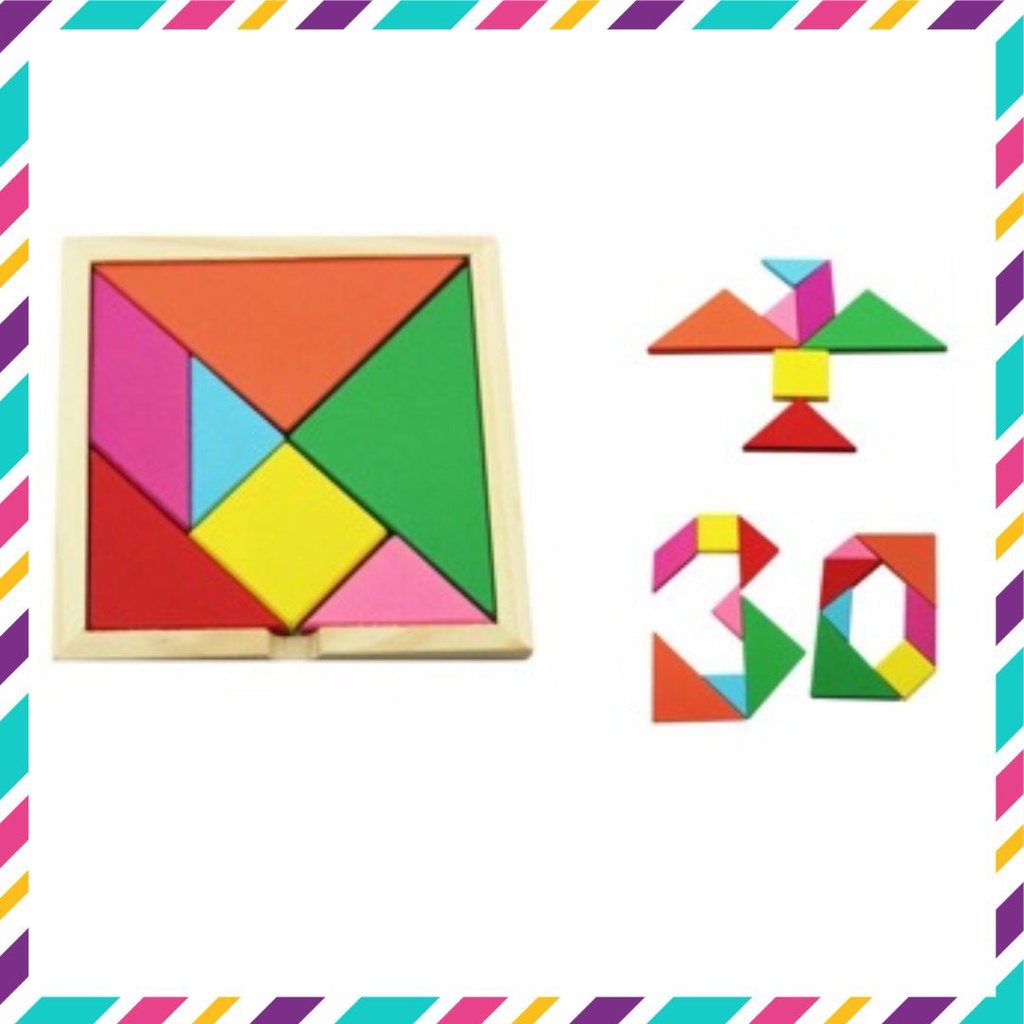Đồ chơi ghép hình trí uẩn tangram, đồ chơi phát triển tư duy cho bé