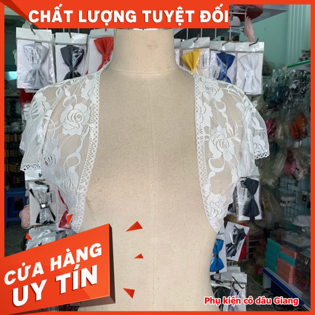 Phụ kiện cưới Giang - áo choàng ren váy cười hở vai
