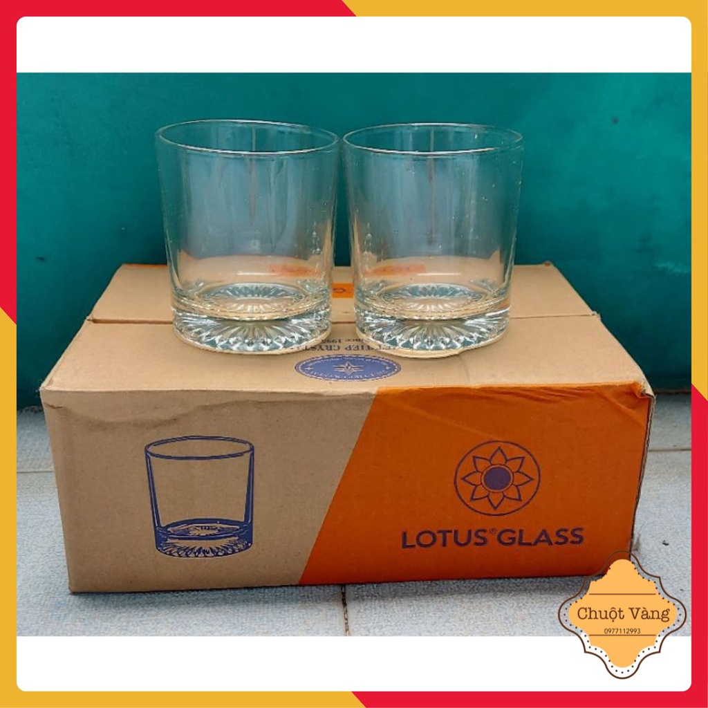 Bộ 6 Ly Cốc Thủy Tinh Lotus Glass Việt Tiệp  khía đáy 308 trơn 245ml