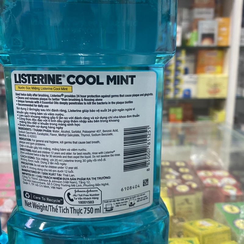 ✅ [Chính Hãng]  MintNước súc miệng Listerine Cool ( 750ml 250ml 100ml )