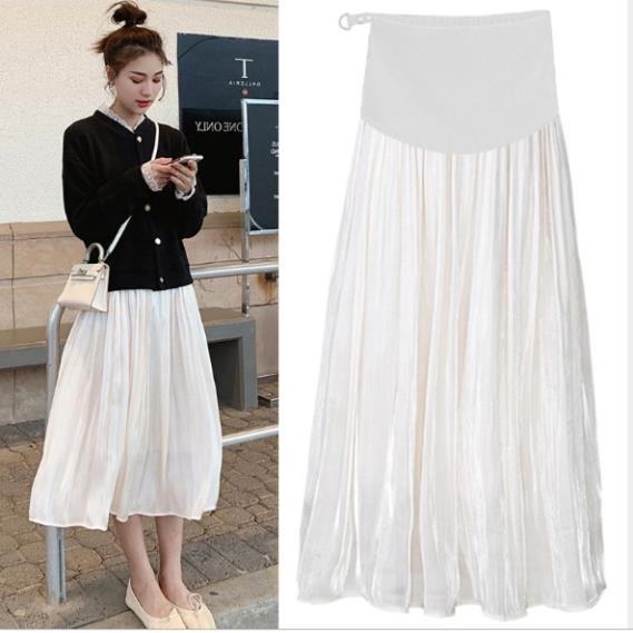 Chân váy bầu xếp ly hàng thiết kế☘️Chất umi siêu đẹp, mát, mềm, mịn và ko xổ lông☘️size M, L (43~70kg)