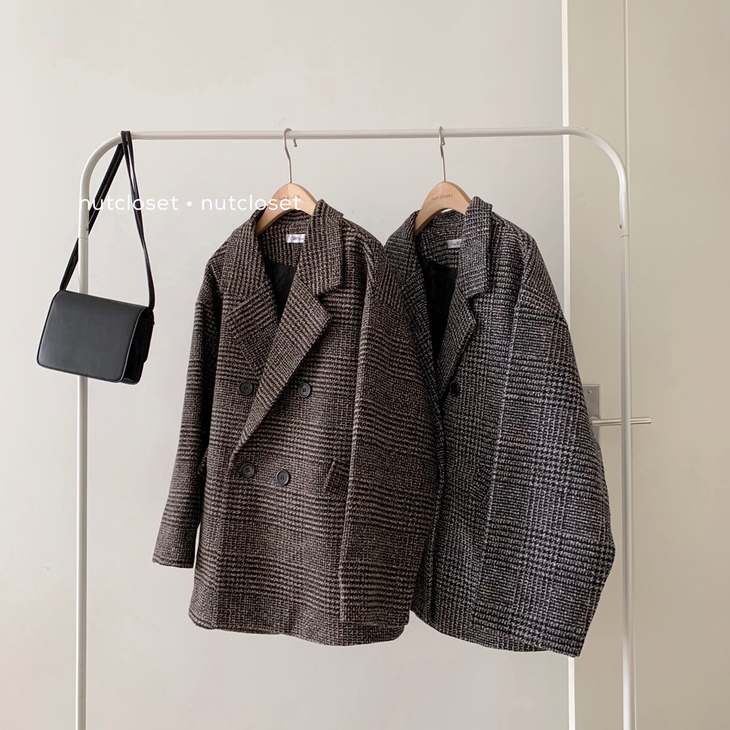 Áo khoác dạ họa tiết kẻ _ A0303 | BigBuy360 - bigbuy360.vn