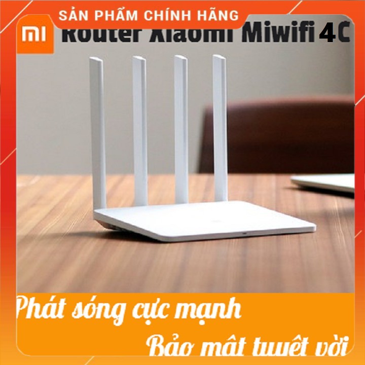 Modem WiFi Xiaomi 4C 4 Râu Router R4CM - BH 1 năm - Phát xuyên tường bảo mật truyền tín hiệu mạng mạnh internet ăng ten