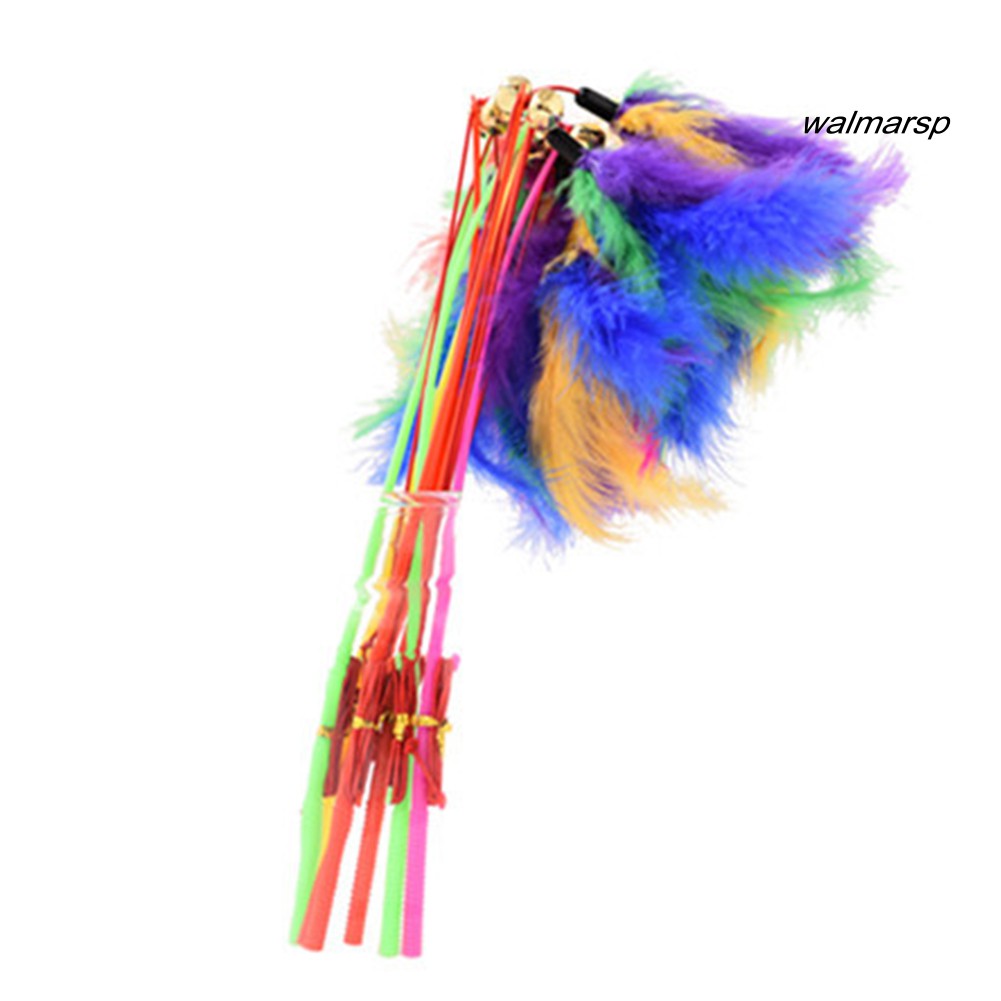 Gậy đồ chơi tương tác với mèo có lông vũ và chuông