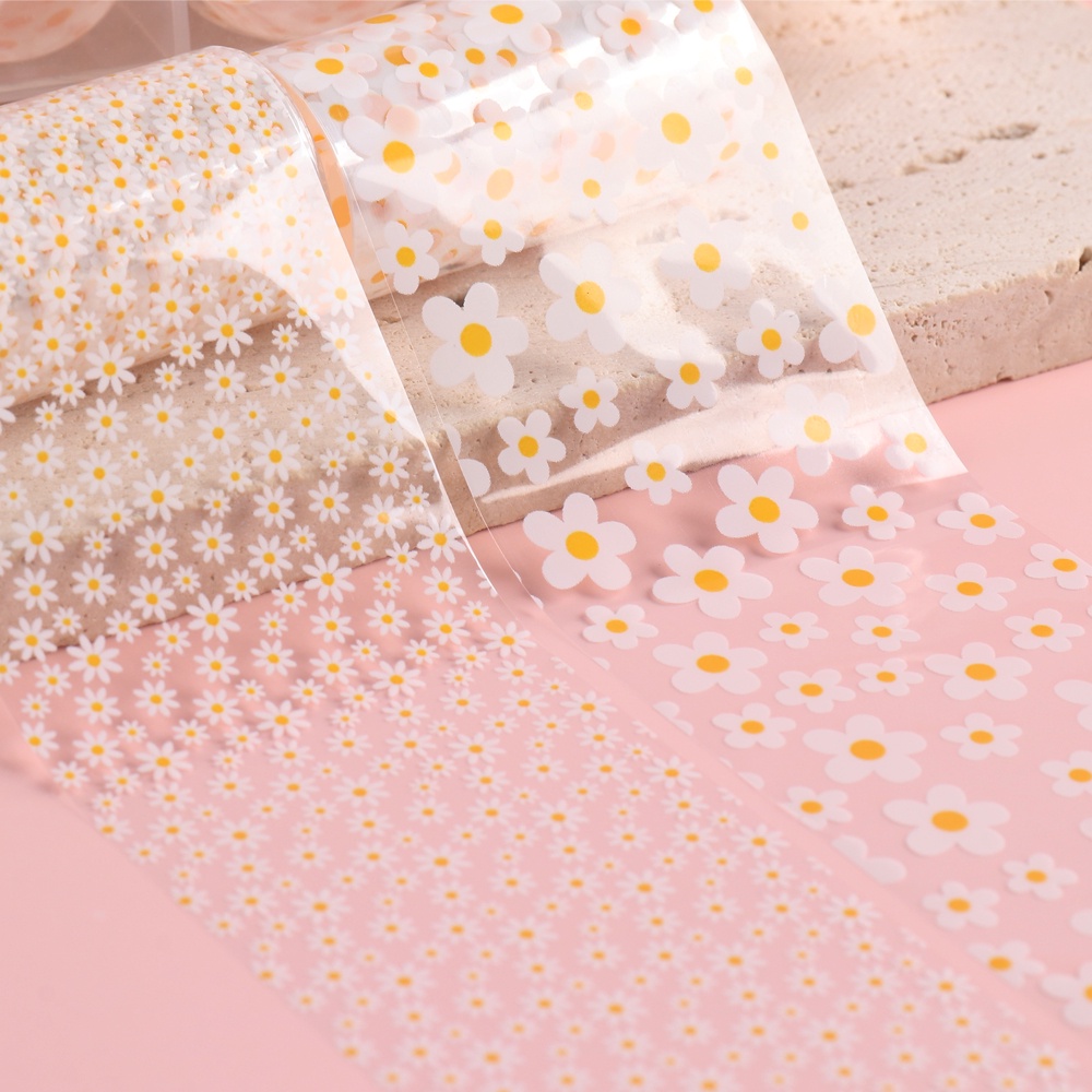 Bộ 10 Miếng Dán Trang Trí Móng Tay Toàn Diện Họa Tiết Hoa Cúc Đơn Giản