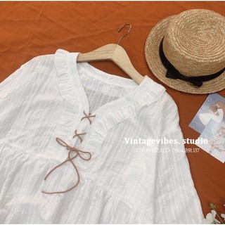 Áo babydoll ulzzang xỏ dây cực xinh