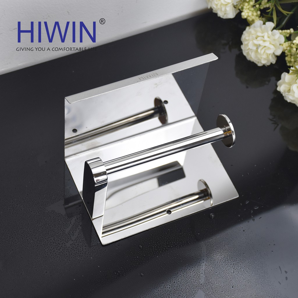 Lô giấy vệ sinh inox 304 đơn tích hợp giá để đồ thông minh Hiwin Y-5009