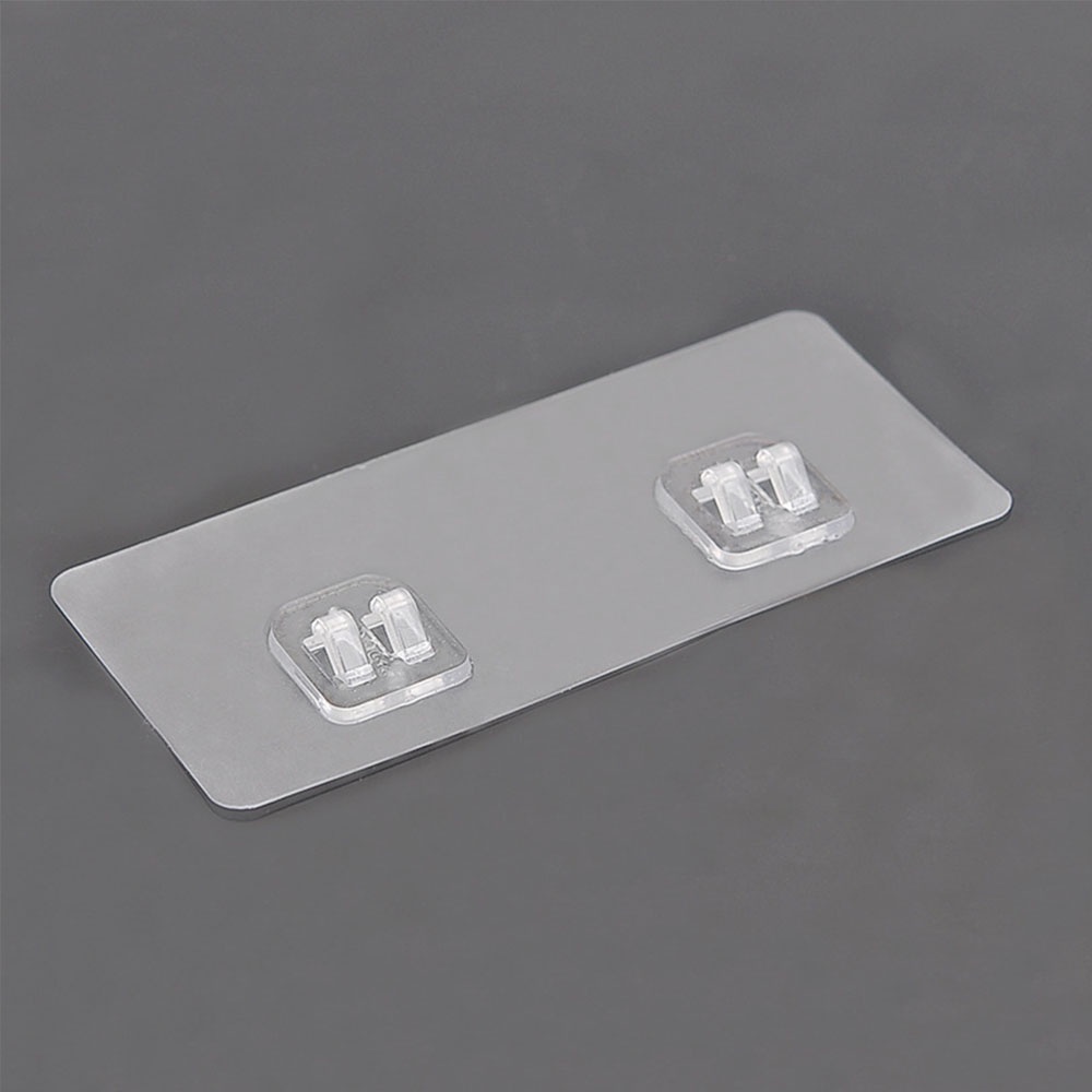 Bộ 2 Móc Dán Tường Bằng Nhựa Trong Suốt Không Để Lại Dấu Vết