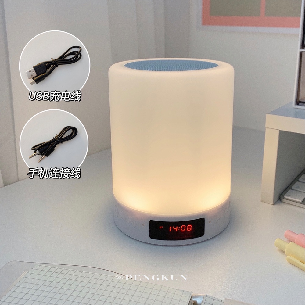 Loa Bluetooth Kiêm Đồng Hồ Báo Thức Không Dây Tích Hợp Đèn Ngủ Đa Năng