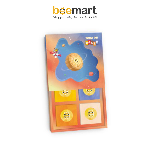 Hộp Đựng Bánh Trung Thu Đa sắc 4 bánh - Nhà Beemart