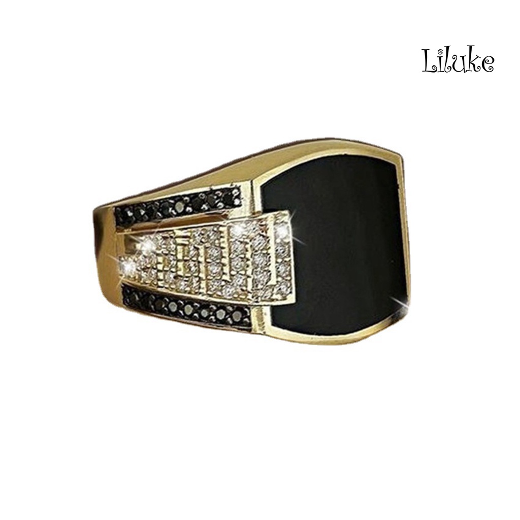 Nhẫn Hợp Kim Đính Đá Màu Đen Sang Trọng Thời Trang Cho Nữ