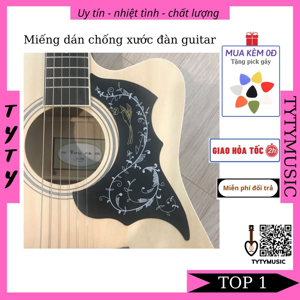 Miếng Dán Chống Xước Đàn Guitar Họa Tiết Trang Trí CAO CẤP TYTYmusic