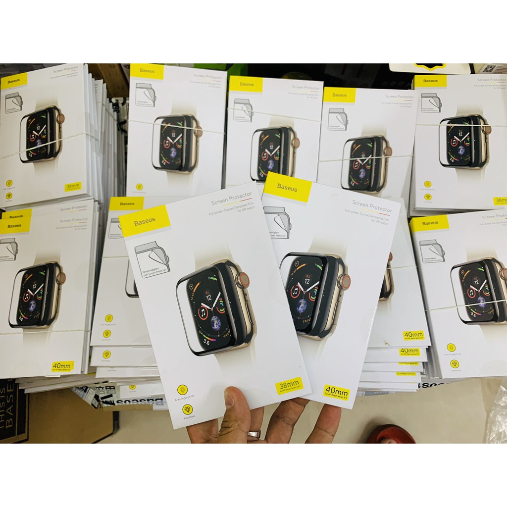 [Mã 2404EL10K giảm 10K đơn 20K] Dán Cường Lực Apple Watch Chính Hãng Baseus Viền Dẻo Dễ Dán Chất Lượng Cao