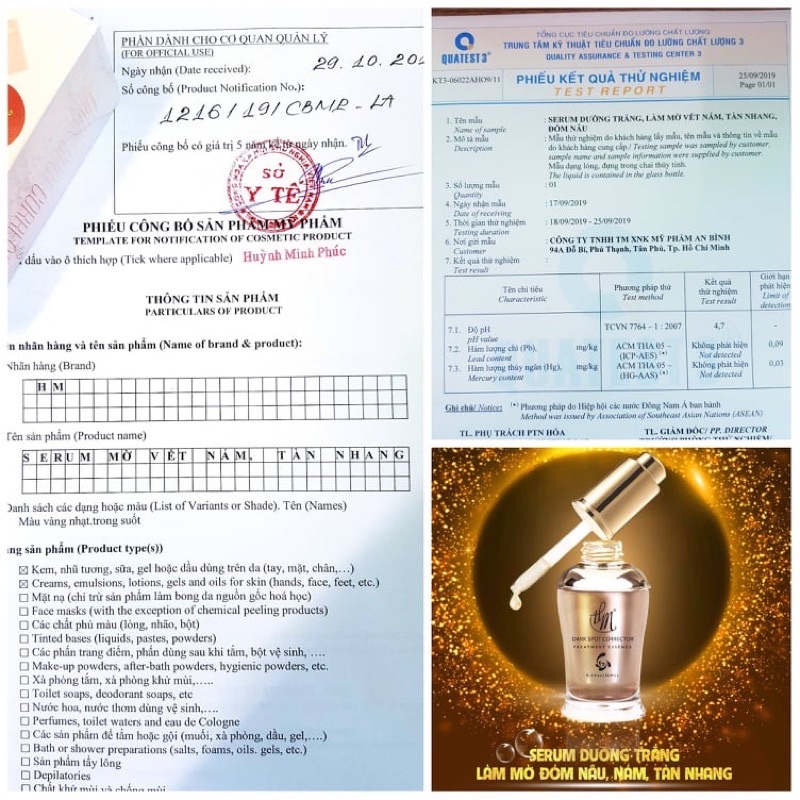 SERUM LÀM MỜ ĐỐM NÂU, NÁM, TÀN NHANG HM