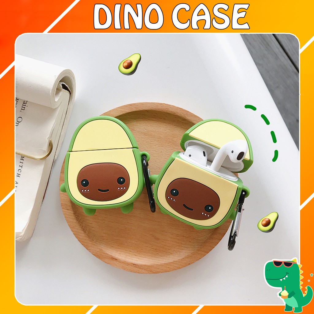 Case airpod - Vỏ bao đựng tại nghe airpod 1/ 2 hình Quả bơ avocado 🥑🥑 chống va đập