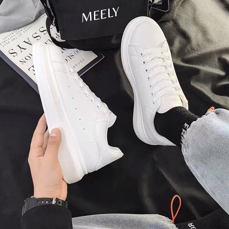 Giày Thể Thao Nữ MEELY Da Mịn Nâng Đế 5Phân Sneaker Cá Tính - MQ62