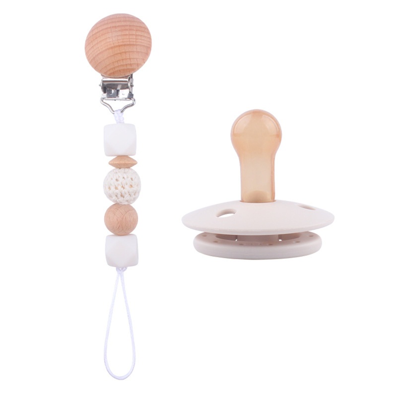 Núm Ti Giả Bằng Silicone Không BPA Thoải Mái Có Chuỗi Kẹp Tiện Lợi Dành Cho Em Bé