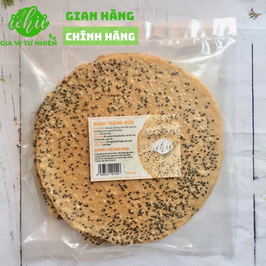 Bánh đa dừa tây ninh , bánh đa tráng dừa ichii  1 bịch 5 cái size lớn 22cm