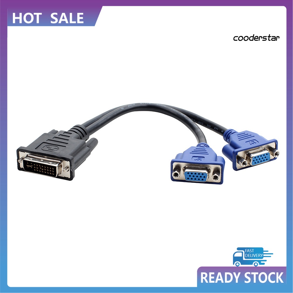 Dây Cáp Chia Màn Hình Cood-Co Dvi-I 24 + Đầu 5 Pin Sang 2 Cổng Vga Chất Lượng Cao