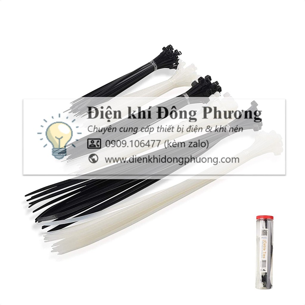 Dây Rút Nhựa, Lạt nhựa, Dây Thít trắng có đủ kích cỡ 10cm đến 30cm.