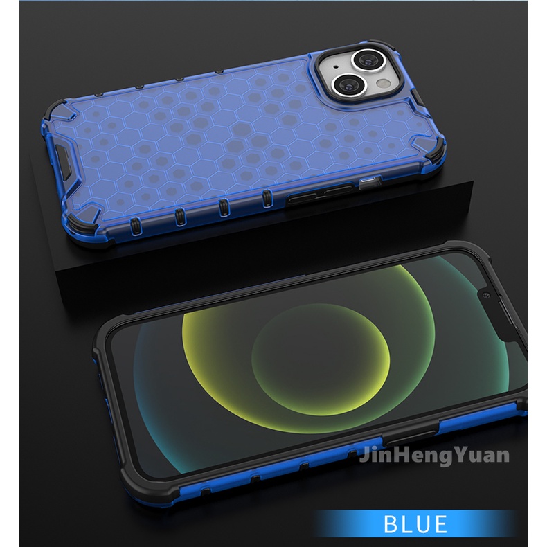 Ốp Điện Thoại TPU PC Trong Suốt Chống Sốc Họa Tiết Tổ Ong Cho IPhone 14 13 12 11 Pro Max X XS XSMax 7 8 plus 13mini 12mini