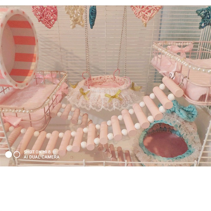 bán trước giá rẻ[Kiểu cổ tích] Lồng Hamster Gấu vàng Honey Glider Gói cơ bản Biệt thự ngoại cỡ 2 tầng Miễn phí v