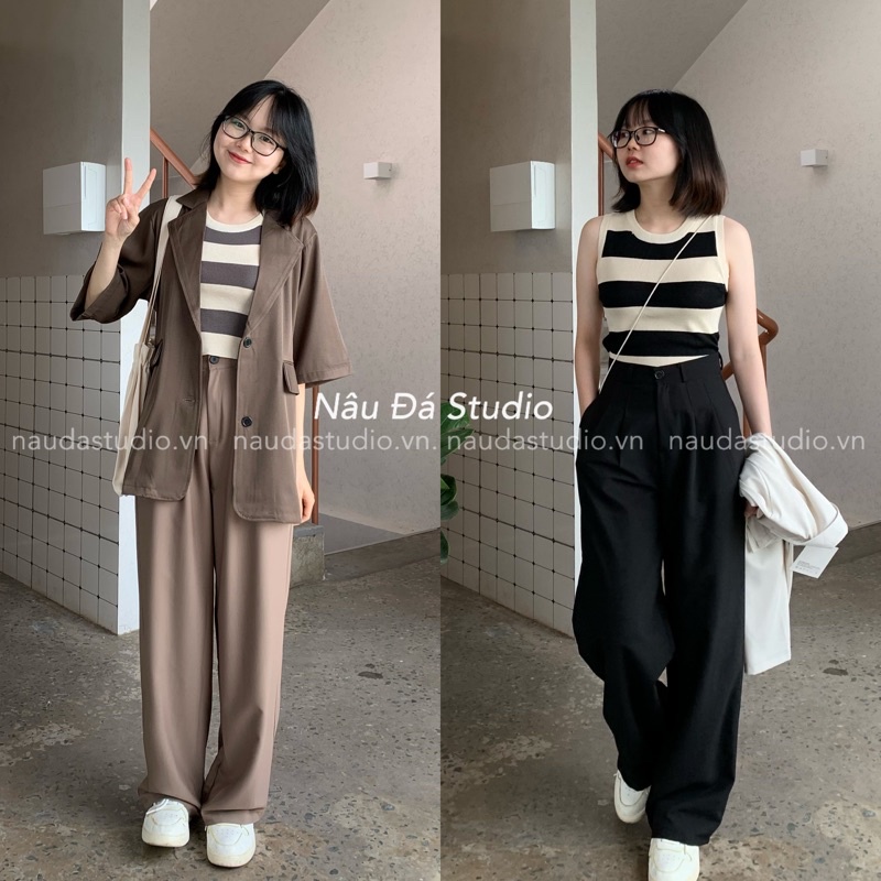 QUẦN SUÔNG NÂU TÂY DÀI 100CM  - NÂU ĐÁ STUDIO.