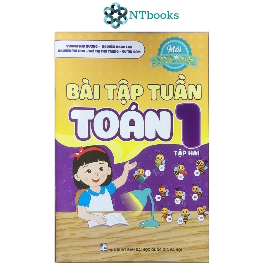 Sách Bài tập tuần Toán 1 tập 2 (Cánh diều và Kết nối - Cùng học để phát triển năng lực)
