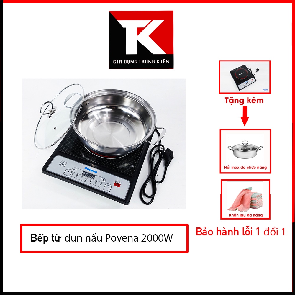 Bếp từ dùng để đun nấu tặng kèm nồi chất lượng tốt bền đẹp bảo hành 5 năm
