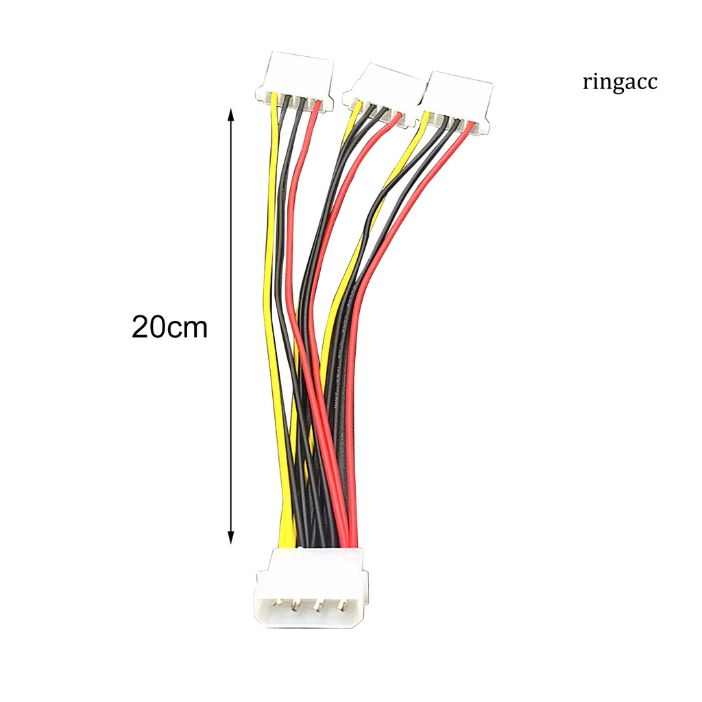 Cáp nối dài chuyển đổi nguồn IDE sang IDE Molex 20cm 4 pin 1 đầu cắm sang 3 lỗ cắm cho máy tính PC