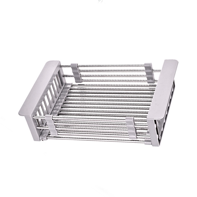 Khay Đa Năng Để Chậu Rửa Chén, Kệ Gác Bồn Rửa Bát Inox Rút Gọn Siêu Tiện Lợi Đựng Rau Củ Quả Thực Phẩm MKS050