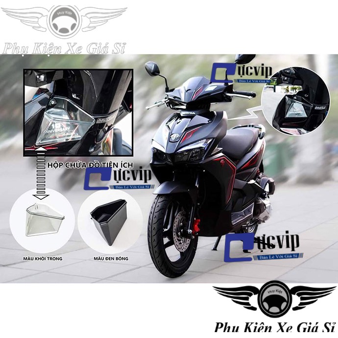 (2868) Cho Xe AirBlade 2016 - 2019 - Hộc Đựng Đồ Màu Khói Trong Suốt