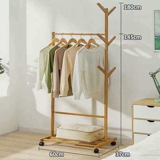 Kệ treo quần áo đa năng bằng gỗ