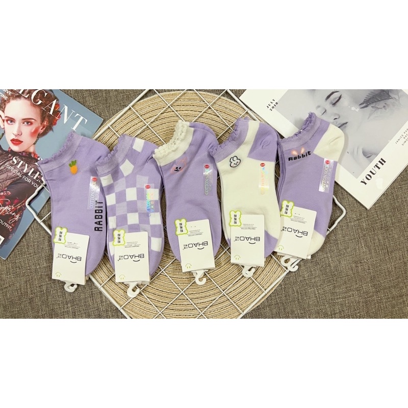 Tất chân nữ ngắn cổ bèo hoạt hình ( combo 10 đôi )