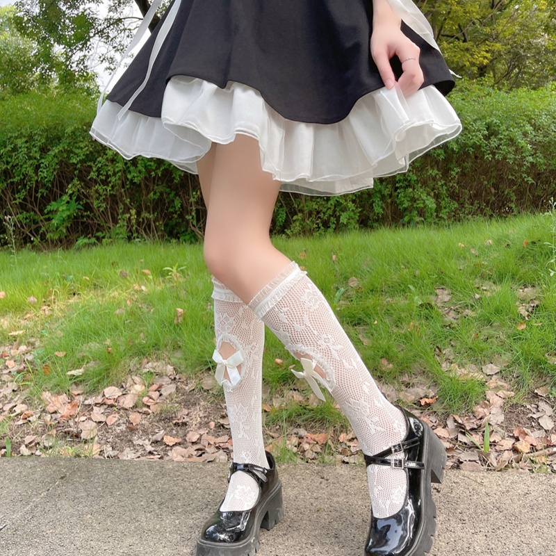 Tất Chân Phối Ren Co Giãn Phong Cách Lolita Dễ Thương Dành Cho Nữ