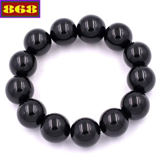 Vòng chuỗi đeo tay đá đen 16 ly - Chuỗi đeo tay size lớn