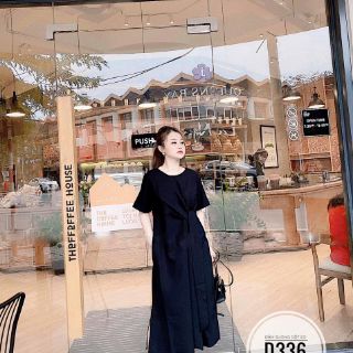Đầm suông big size cột eo từ 55kg - 90kg