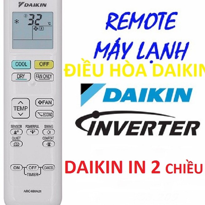 Remote máy lạnh dòng FTKQ & FTKC Series Daikin Inverter Loại nhỏ dài
