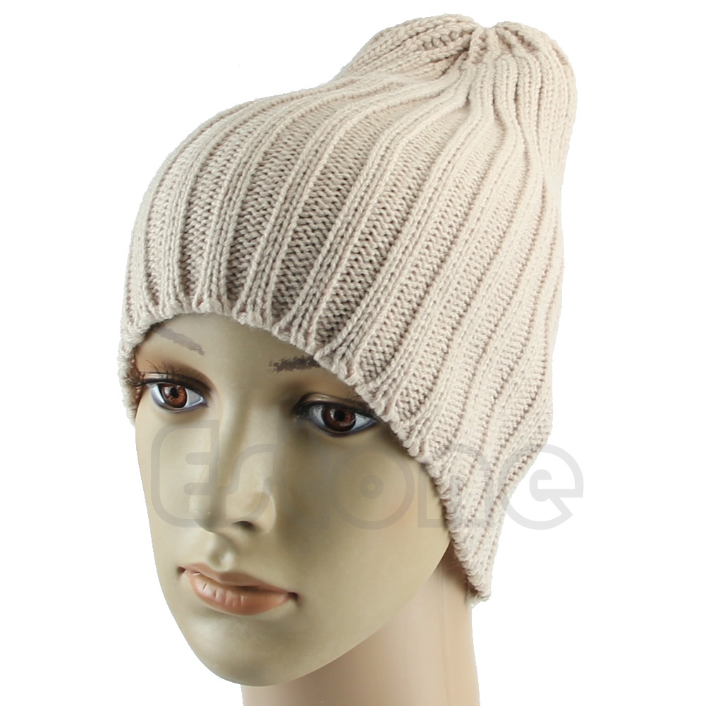 Mũ Beanie Dệt Kim Oversize Có Thể Đảo Ngược Giữ Ấm Mùa Đông Cho Nam Nữ