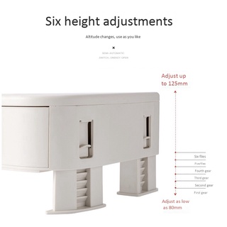 Adjustable Height Computer Monitor Riser Computer Stand -White