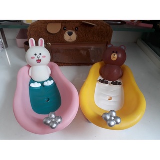 Kệ giá để xà phòng trang trí nhà tắm siêu xinh mẫu Gấu Thỏ Brown Cony LINE