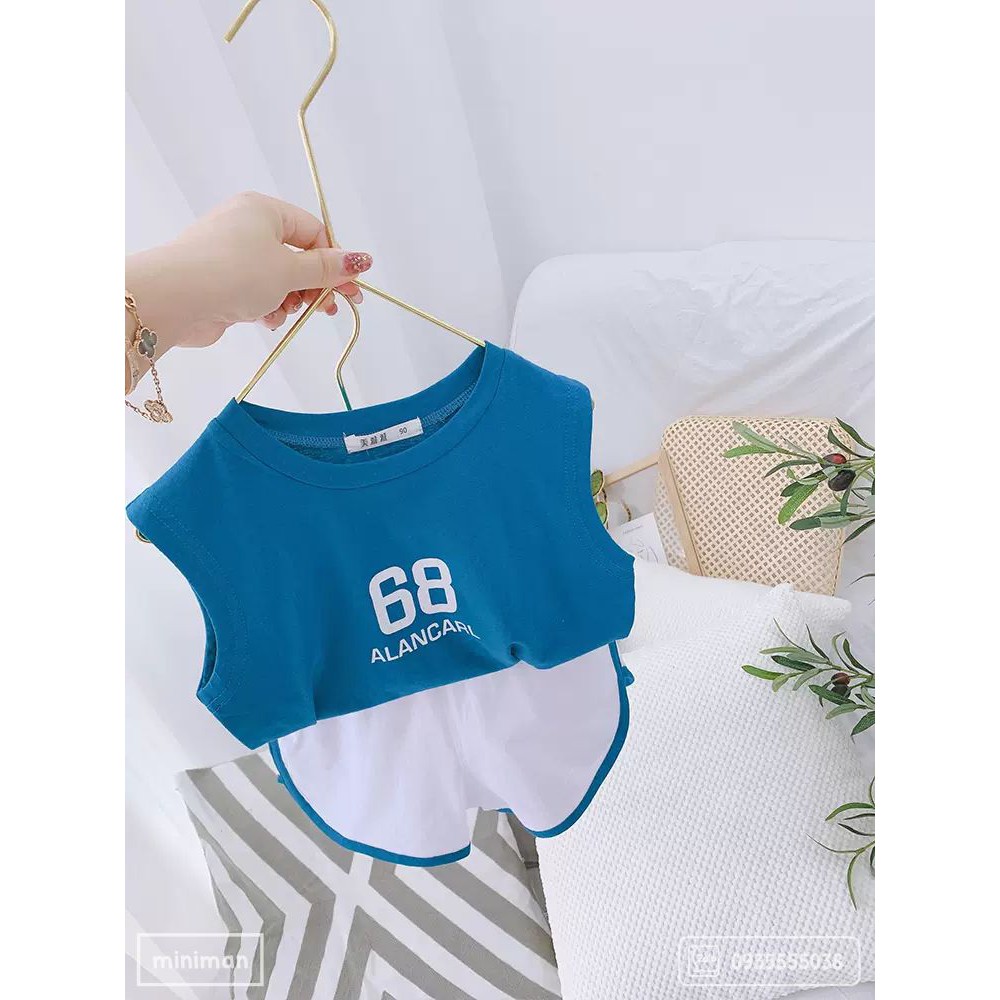 Bộ quần áo cotton mùa hè, dành cho bé. Hoạ tiết 68. Chất vải mát mẻ.