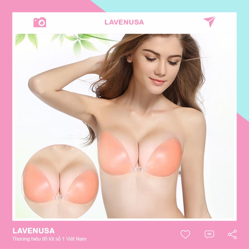 Miếng dán ngực silicon cài trước nâng ngực tạo khe cao cấp LAVENUSA AL57
