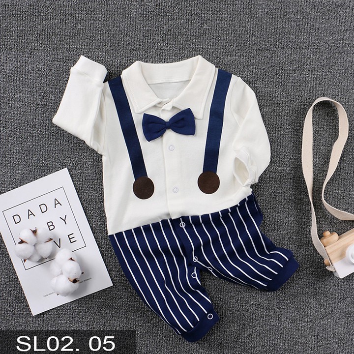 Body công tử Body dài tay Cotton cho bé trai bé gái Hàng Quảng châu xuất Nhật SL02