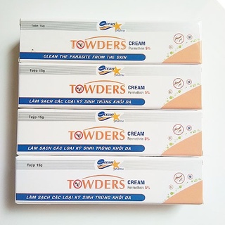 Kem bôi ghẻ Towder Cream loại bỏ các loại rận mu và làm sạch kí sinh trùng khỏi da Tuyp 15g