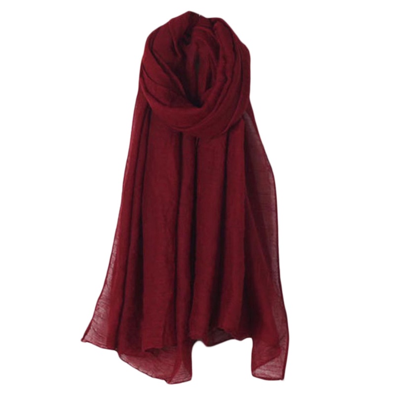 Youyo Khăn Choàng Đầu Cotton Lanh Nhẹ Màu Trơn Thời Trang Mùa Hè Dành Cho Nữ