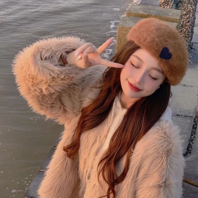 Mũ Beret Lông Thỏ Phong Cách Hàn Quốc Chất Lượng Cao