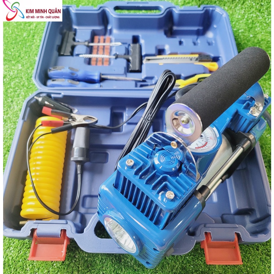Máy Bơm Hơi + Vá Lốp Xe Dùng Bình Ác Quy S0025 CMART